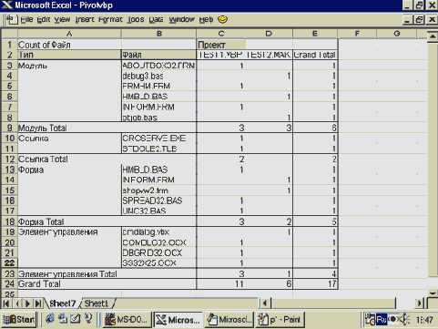Разработка приложений с помощью Excel 97 и VBA